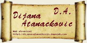 Dijana Atanacković vizit kartica